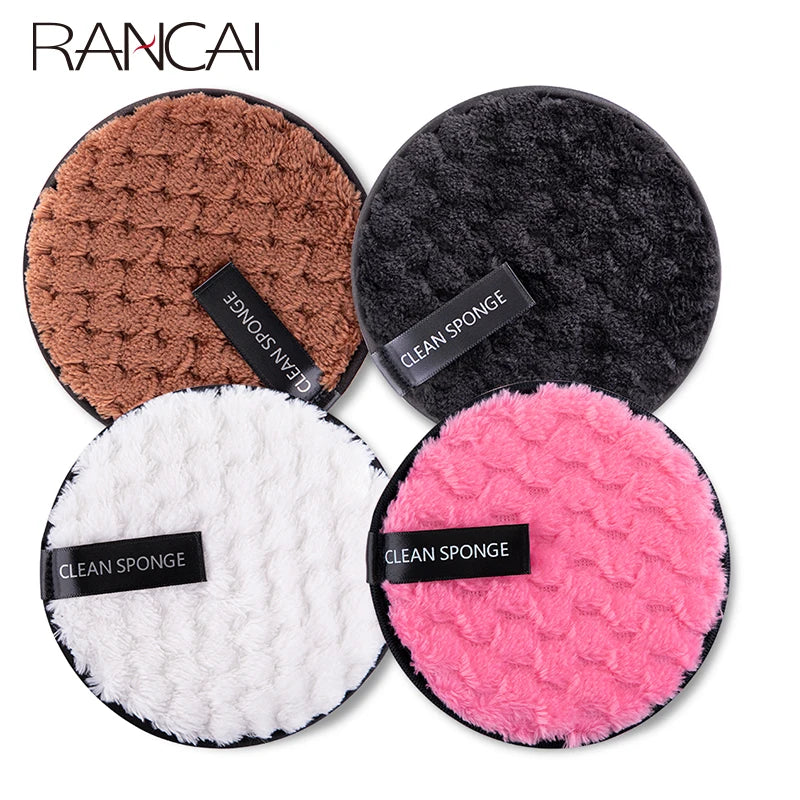RANCAI Microfiber Makeup Remover Puff | Soft Cleansing Sponge Makeup Remover Puff QXL