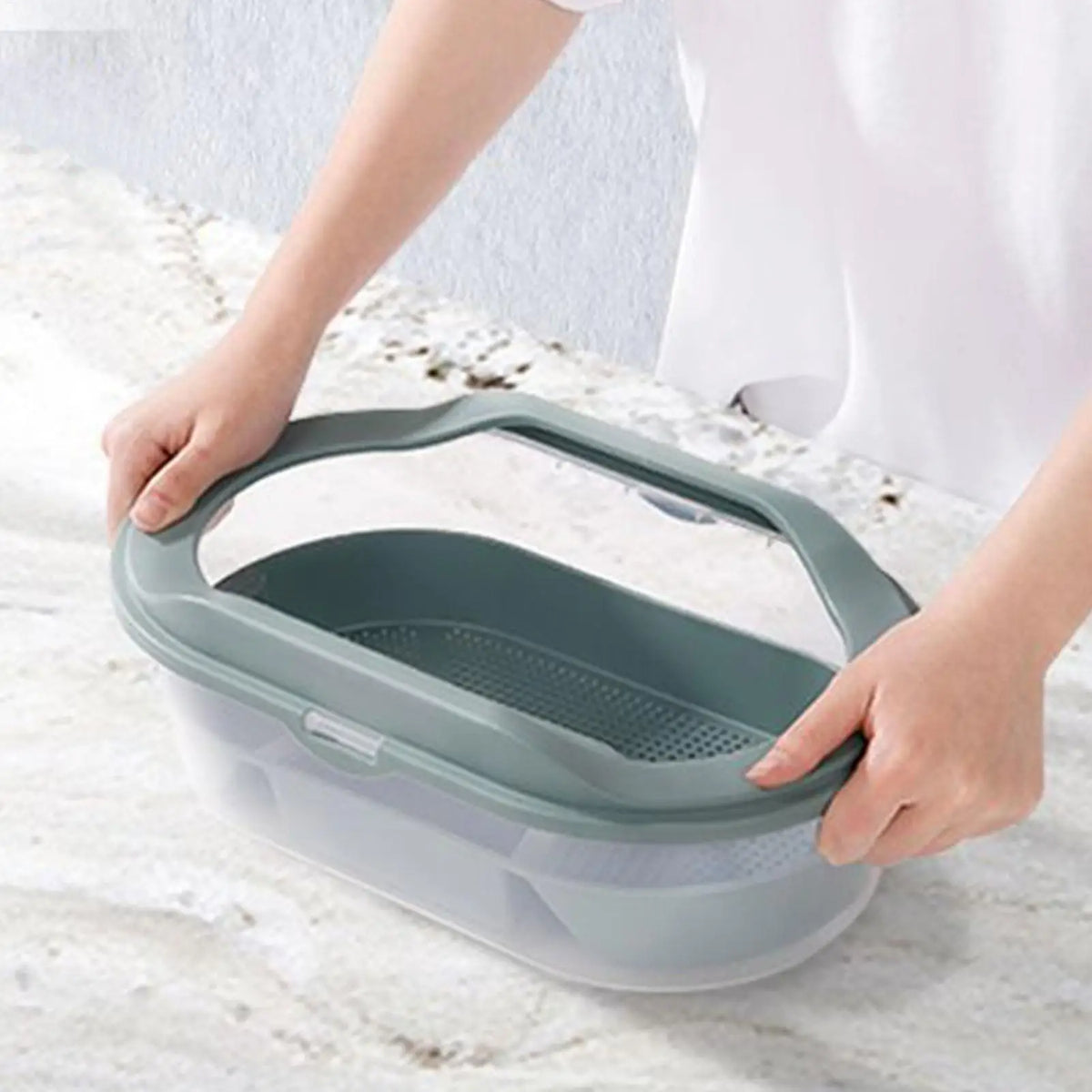 Turtle Tank Terrarium | Basking Stage, Clear Lid & Drainage Reptile Terrarium QXL