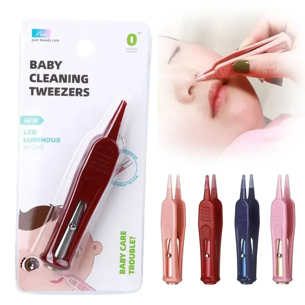Baby LED Cleaning Tweezers – Nose, Ear & Navel Grooming Tool Baby Grooming Tweezer QXL