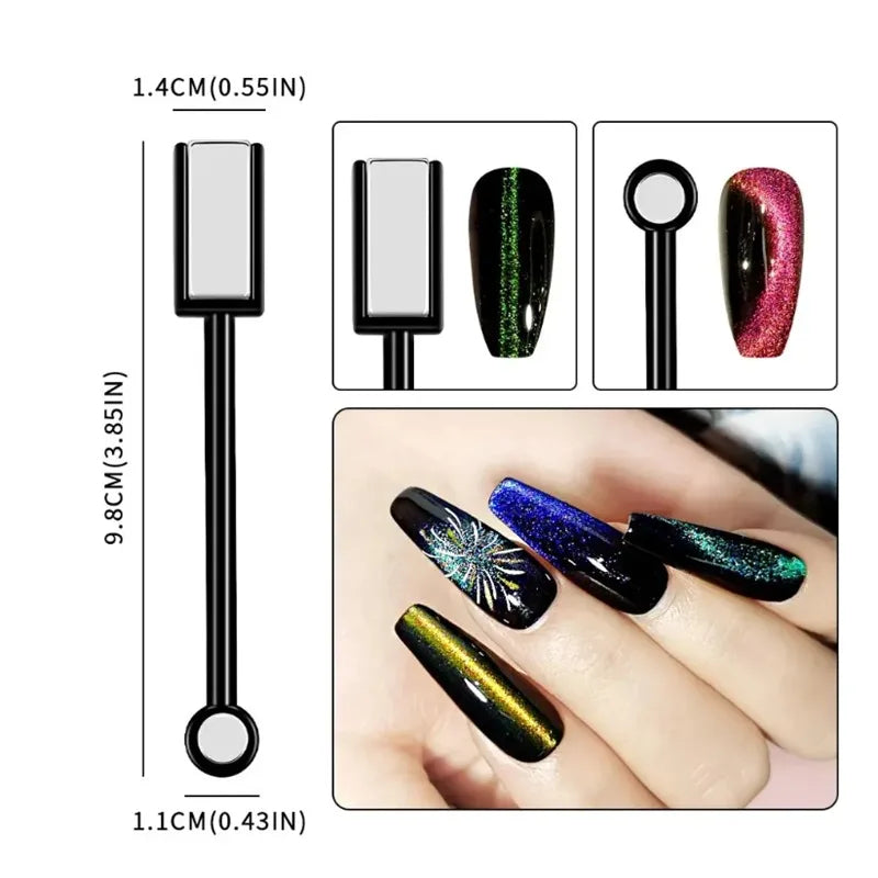 8-Pc Magnetic Wand Set for 3D Cat Eye UV Gel Nail Art Nail Art Magnet Wand QXL