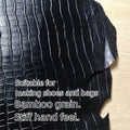 Black Bamboo Grain Sheepskin Leather 0.7/0.8mm | DIY Craft Leather Craft Fabric QXL black 30x40cm China Mainland