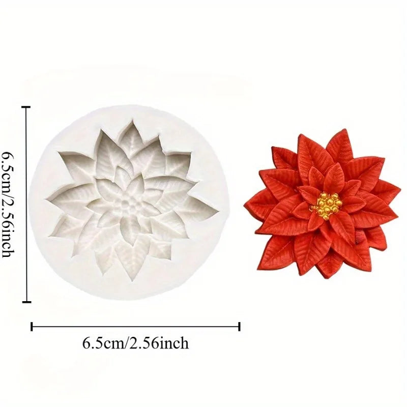 Poinsettia Christmas Fondant Mold | Sugar Craft & Resin Tool Fondant Cake Mold QXL