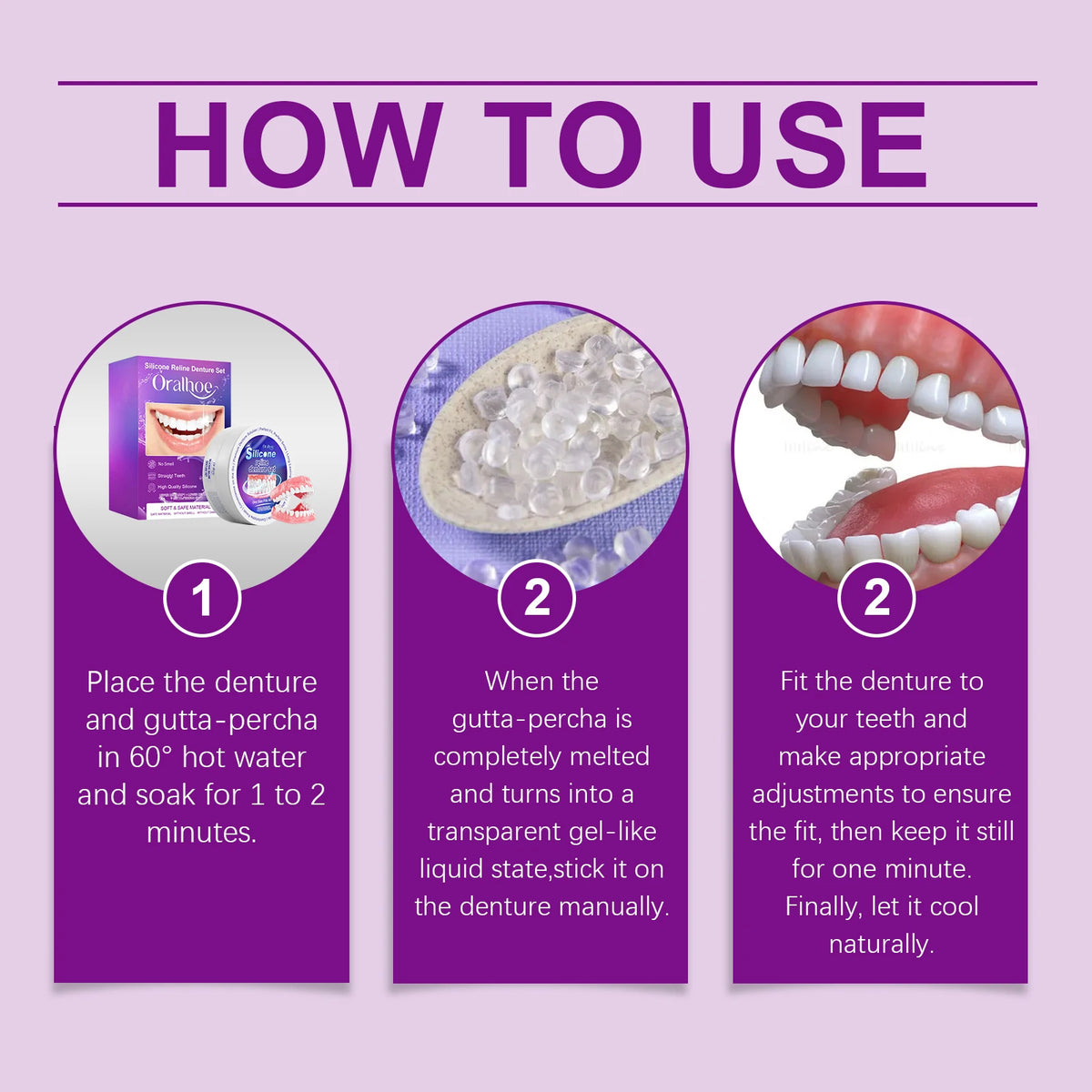 Silicone Temporary Denture Set | Flexible Simulation Teeth Temporary Denture Set QXL