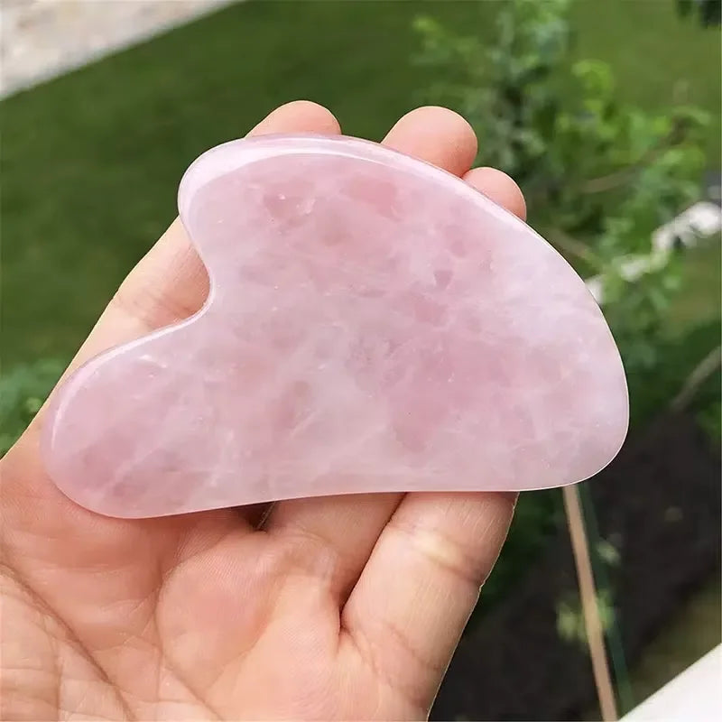 Heart-Shape Gua Sha Face Massager | Rose Quartz Scraping Board Gua Sha Massager QXL