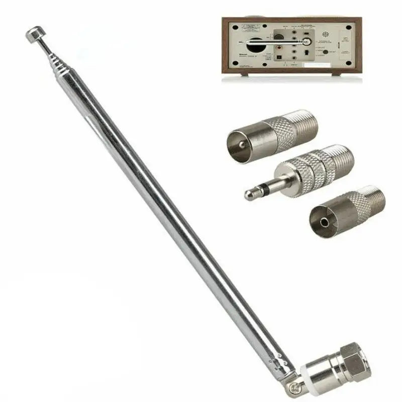 FM Telescopic Rod Antenna 5-Pc | 3.5mm & F-Type Adapters FM Radio Antenna QXL