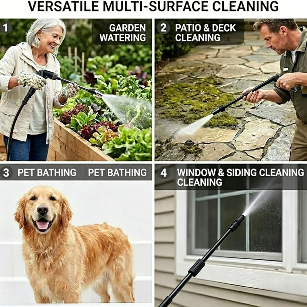 High-Pressure Spray Gun with Multi-Length Lances | Car & Yard Pressure Washer Gun QXL