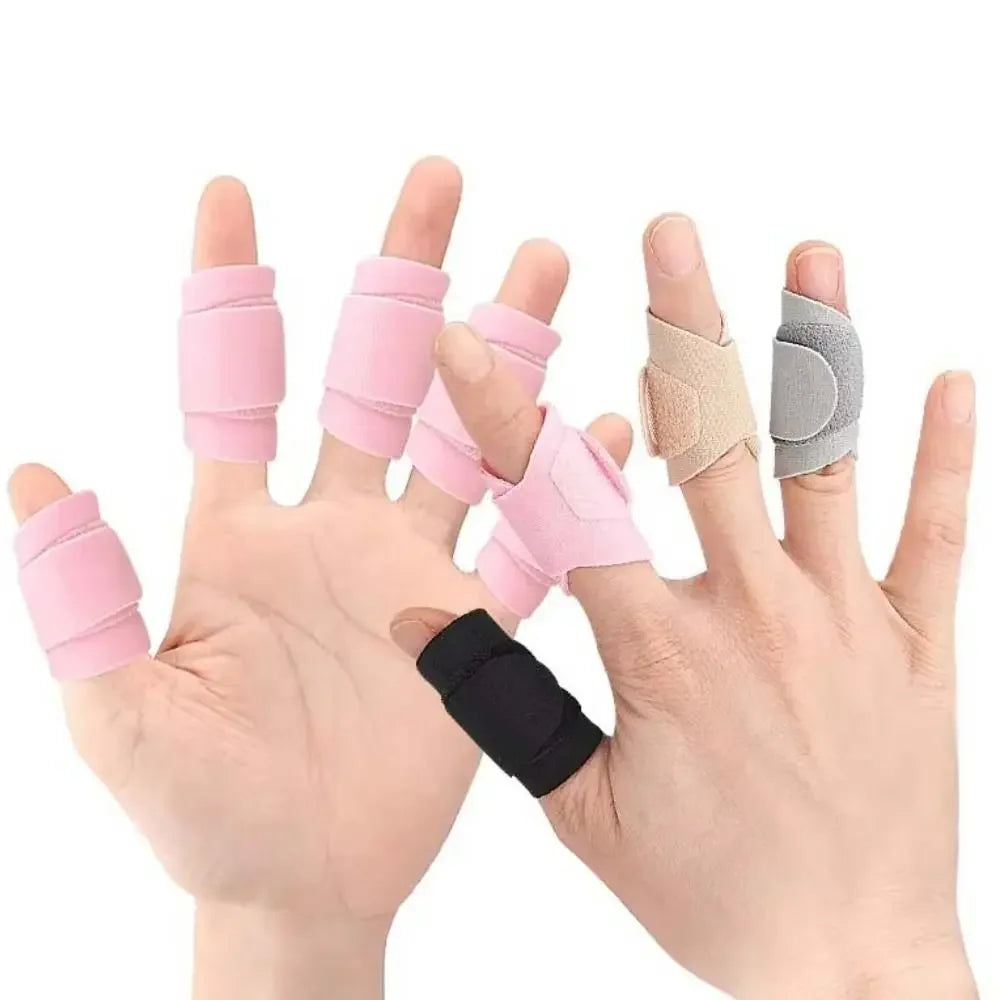 6-Pack Elastic Finger Guard Sleeve & Adjustable Splint Brace Finger Support Brace QXL