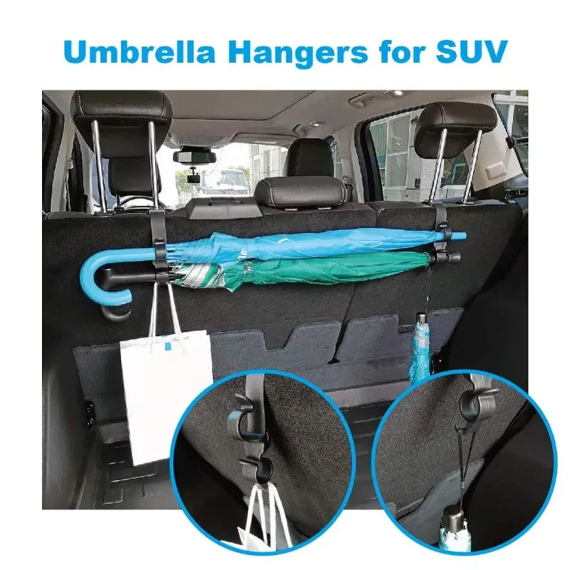 2-Pack Adjustable Car Seat Back Hooks – Bag & Umbrella Hanger Car Seat Hook QXL