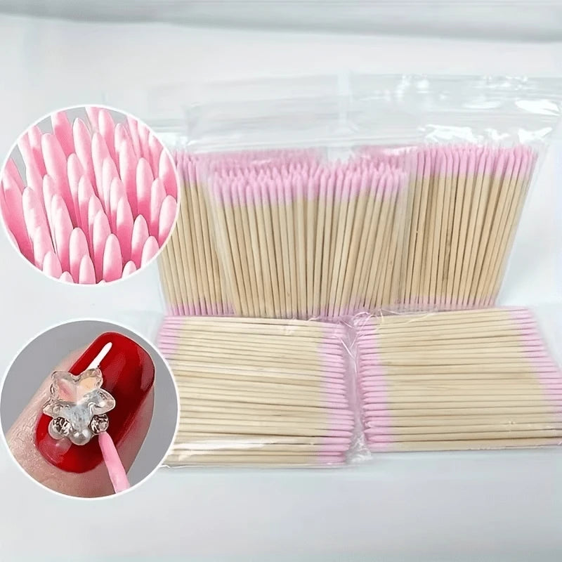 FUMOSIK Pink Double-Head Disposable Cuticle Pusher Stick Cuticle Pusher Stick QXL
