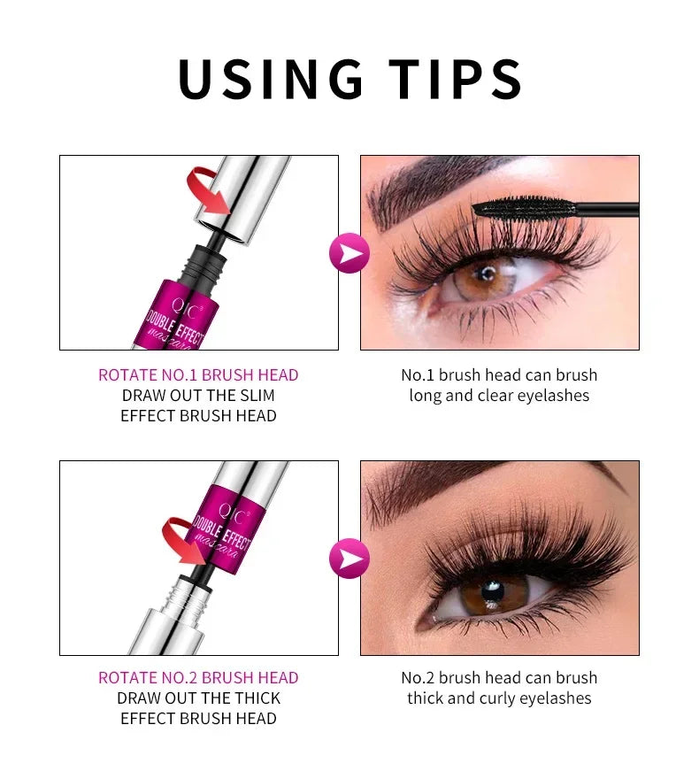 QIC 4D Mascara 2-in-1 Waterproof | Volume & Length Waterproof Mascara QXL