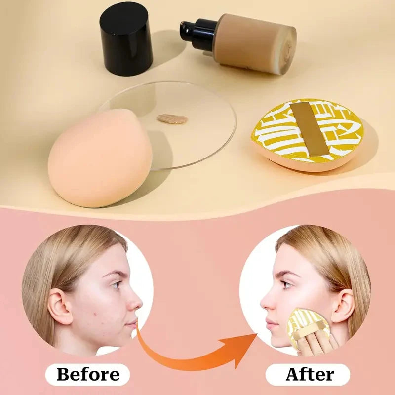 2-Pack Teardrop Velour Powder Puffs | Makeup Sponge Applicator Makeup Powder Puff QXL