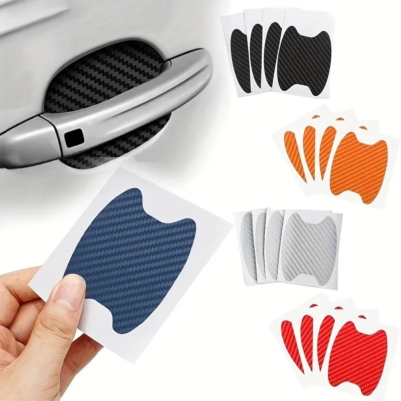 4-Pack Carbon Fiber Car Door Handle Protector Film Car Door Protector Film QXL