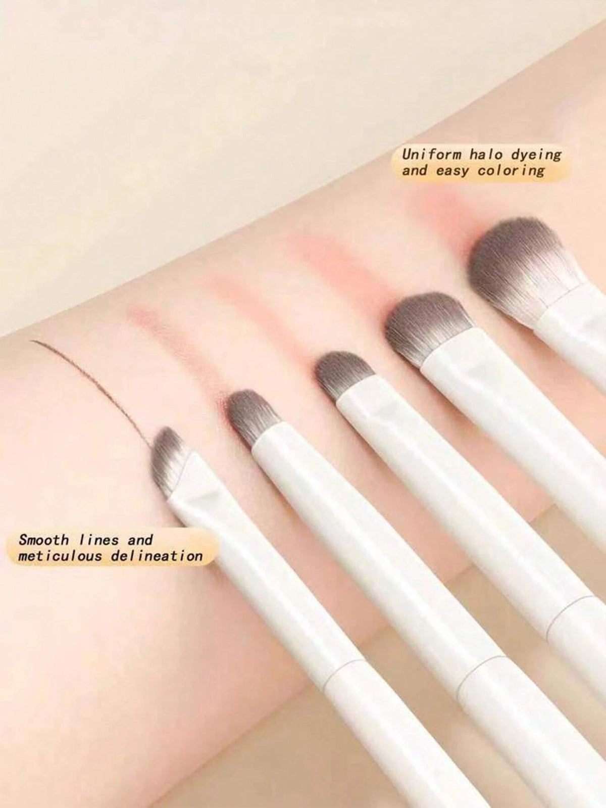 5-Piece Makeup Brush Set | Powder, Blush, Eyeshadow & Spoolie Makeup Brush Set QXL 5pcs