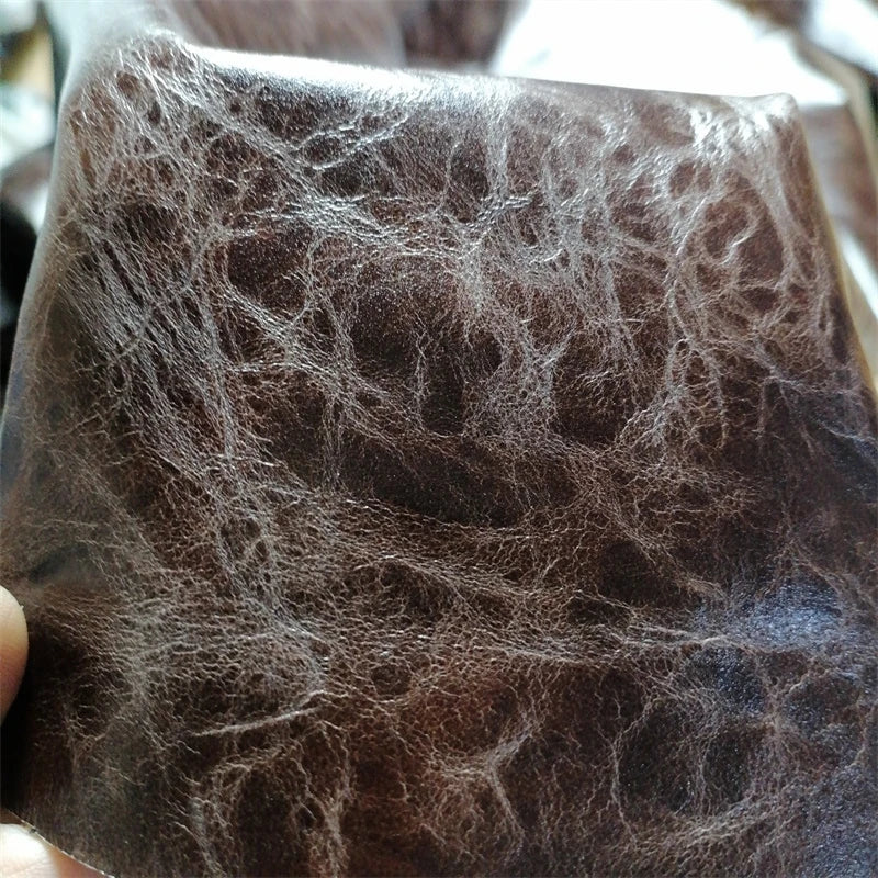 1mm Coffee Oil Wax Top-Grain Cowhide Leather Sheet | DIY Craft Leather Craft Sheet QXL