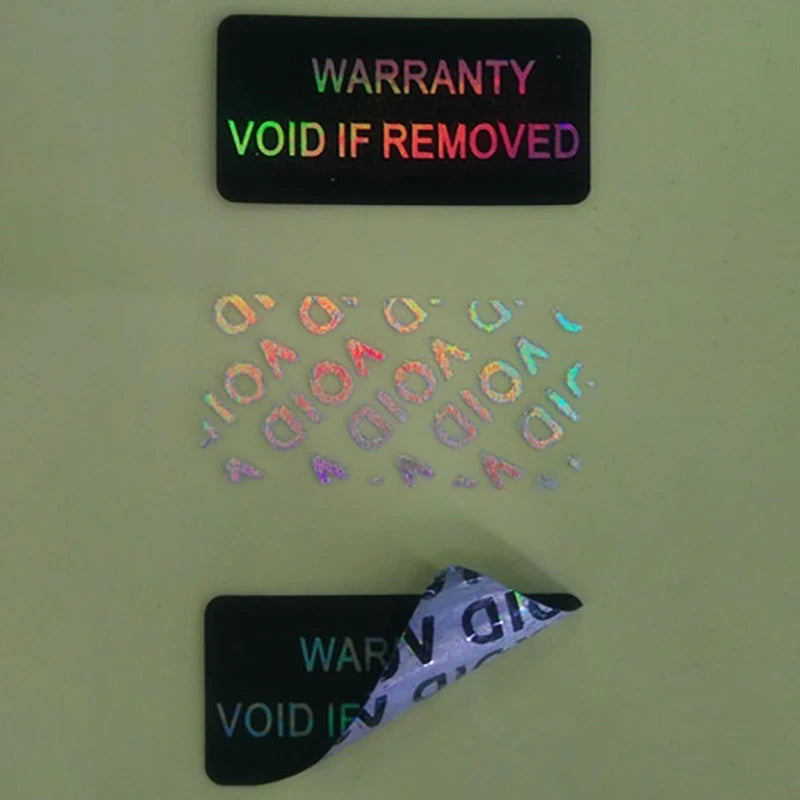 100-Pack Holographic Tamper-Proof Warranty Void Stickers Security Seal Stickers QXL