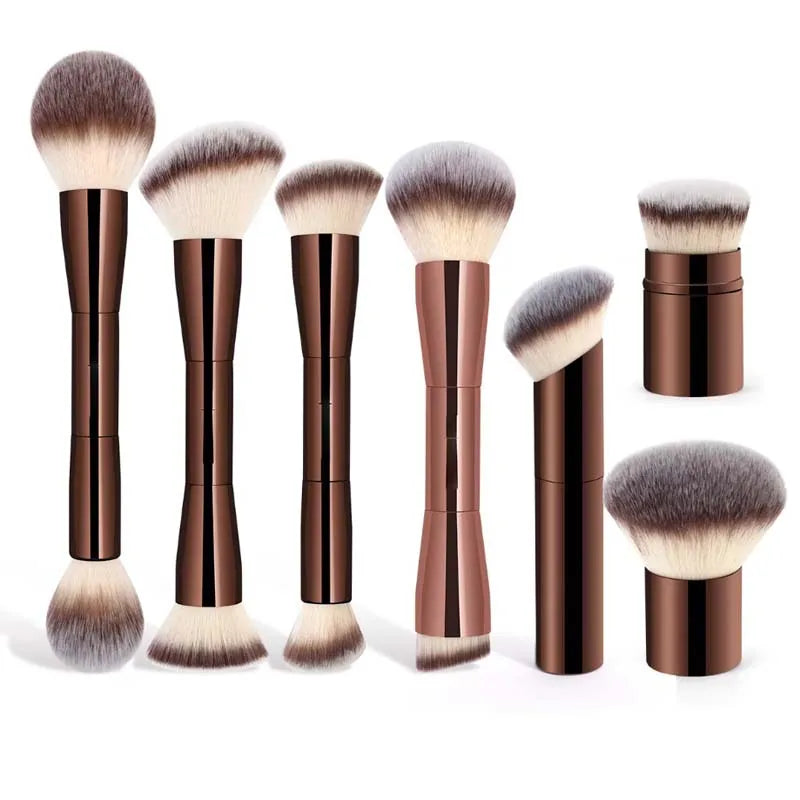 7-Piece Double-Ended Makeup Brush Set | Soft Fiber Angled Makeup Brush Set QXL 7pcs COMBO