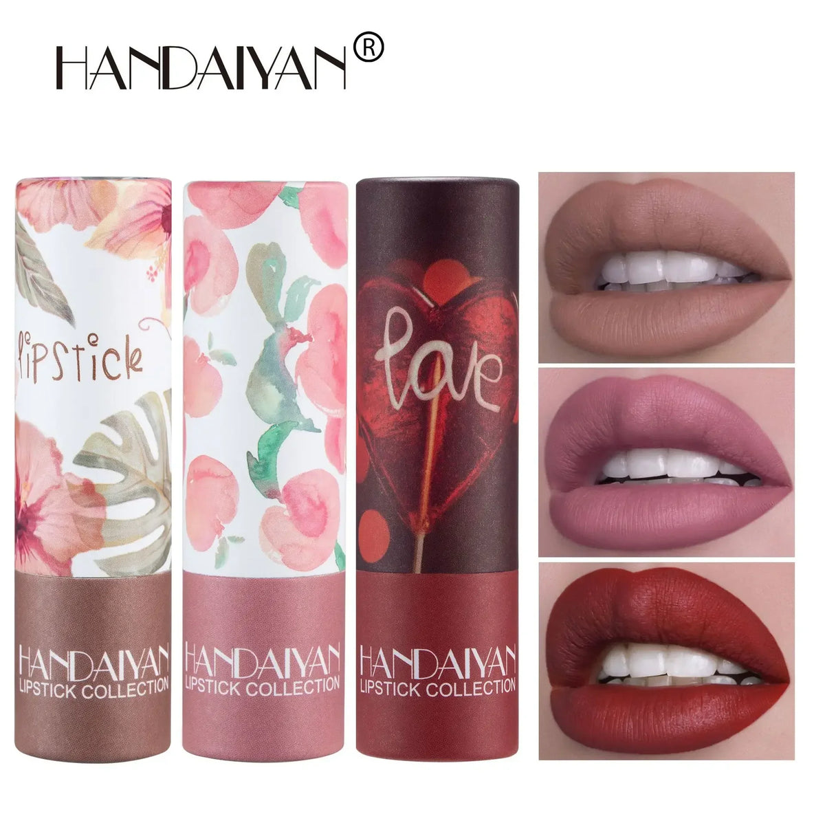 Handaiyan Matte Lipstick | 8 Colors Velvet Paper Tube Matte Lipstick QXL