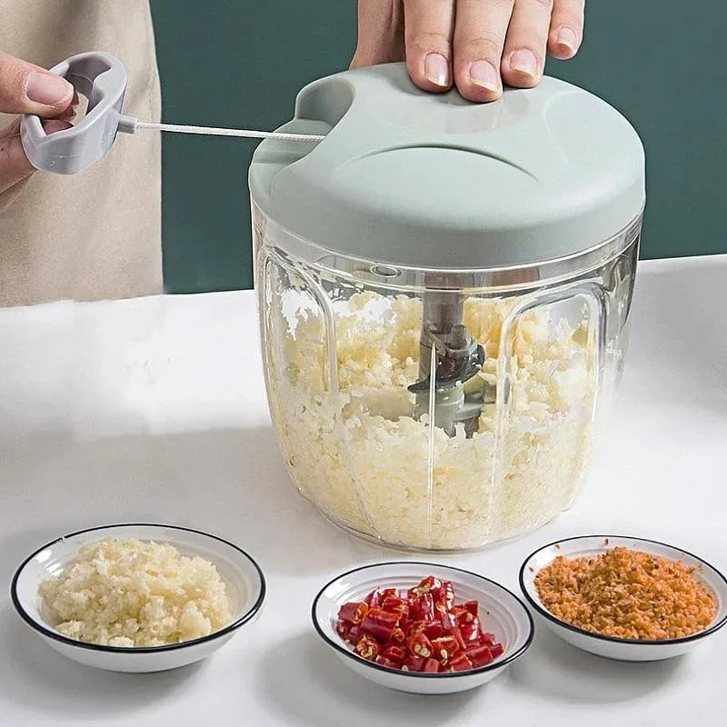 900ml Manual Garlic Chopper & Meat Mincer | Vegetable Cutter Manual Food Chopper QXL