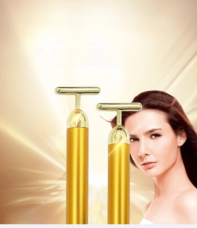 AVZER T-Bar Electric Gold Face Massager Stick Electric Face Massager QXL
