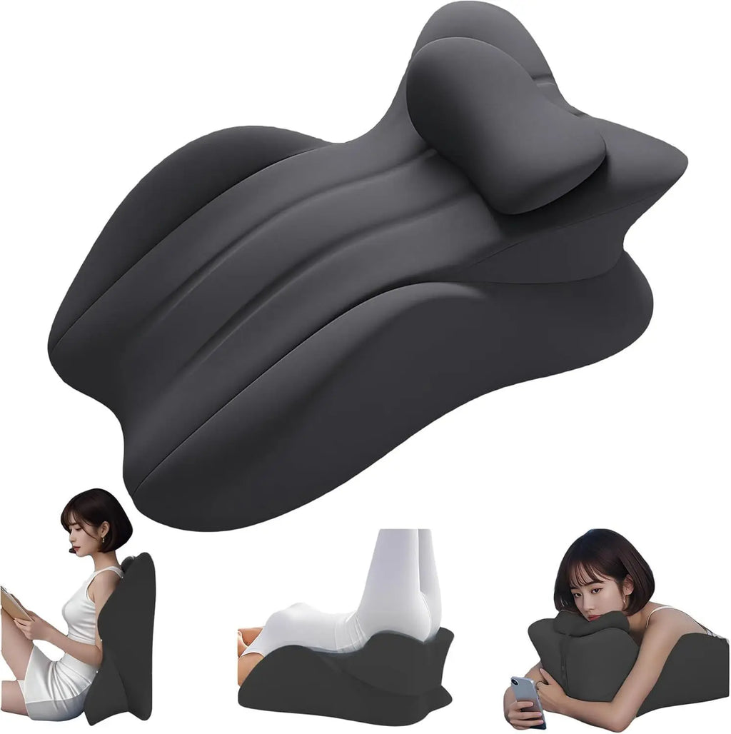 Memory Foam Wedge Pillow | Multi-Position & Removable Cover Wedge Support Pillow QXL Black