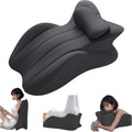 Memory Foam Wedge Pillow | Multi-Position & Removable Cover Wedge Support Pillow QXL Black