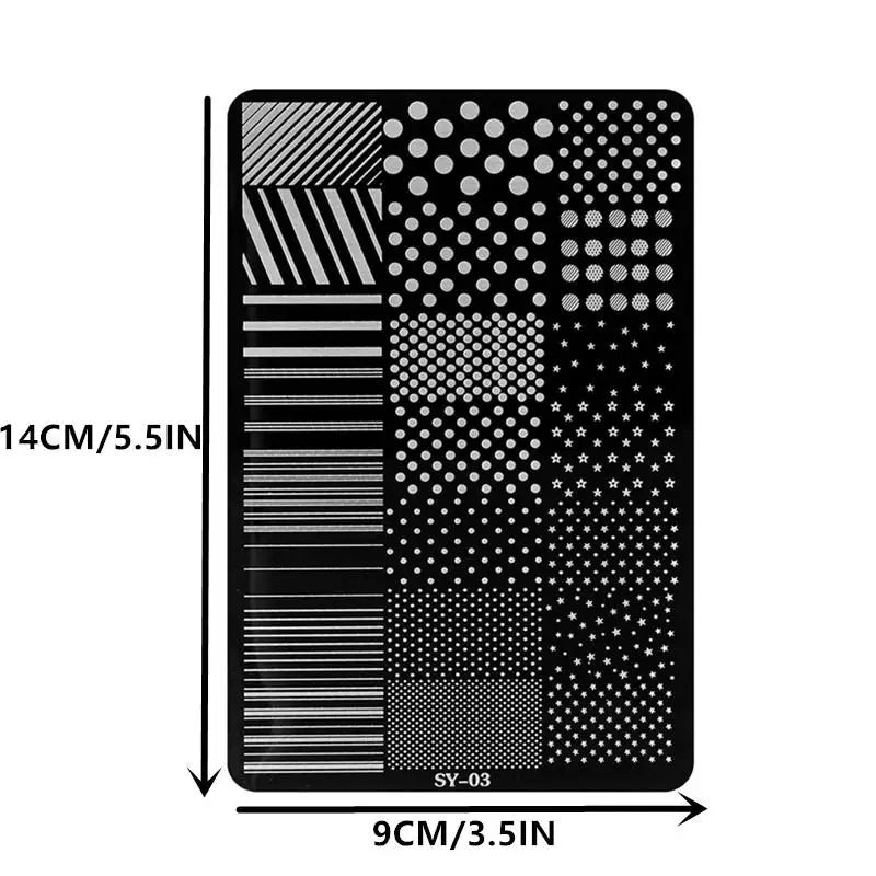 Stainless Steel Nail Art Stamping Plate – Dots & Lines Nail Stamping Plate QXL