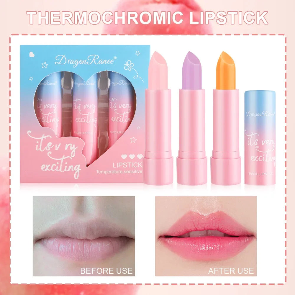 Dragon Ranee 3-Pc Temperature-Change Moisturizing Lip Balm Set Lip Balm Set QXL