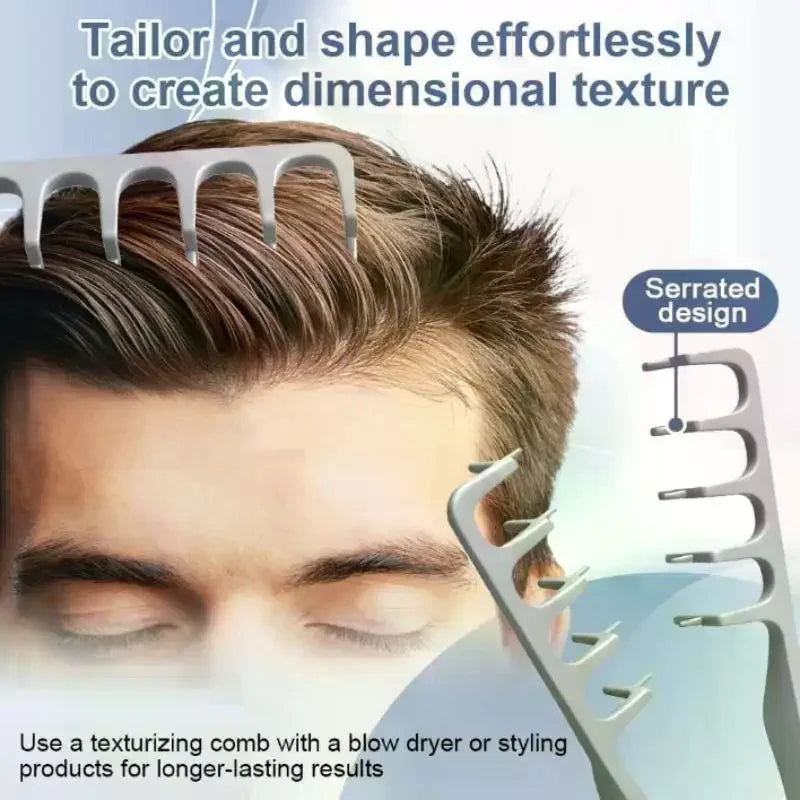 2-Pack Men's Wide-Tooth Texture Comb & Folding Comb Set Hair Comb Set QXL