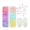 6-Grid Cherry Blossom Nail Glitter Sequins | Holographic Flakes Nail Glitter Sequins QXL B