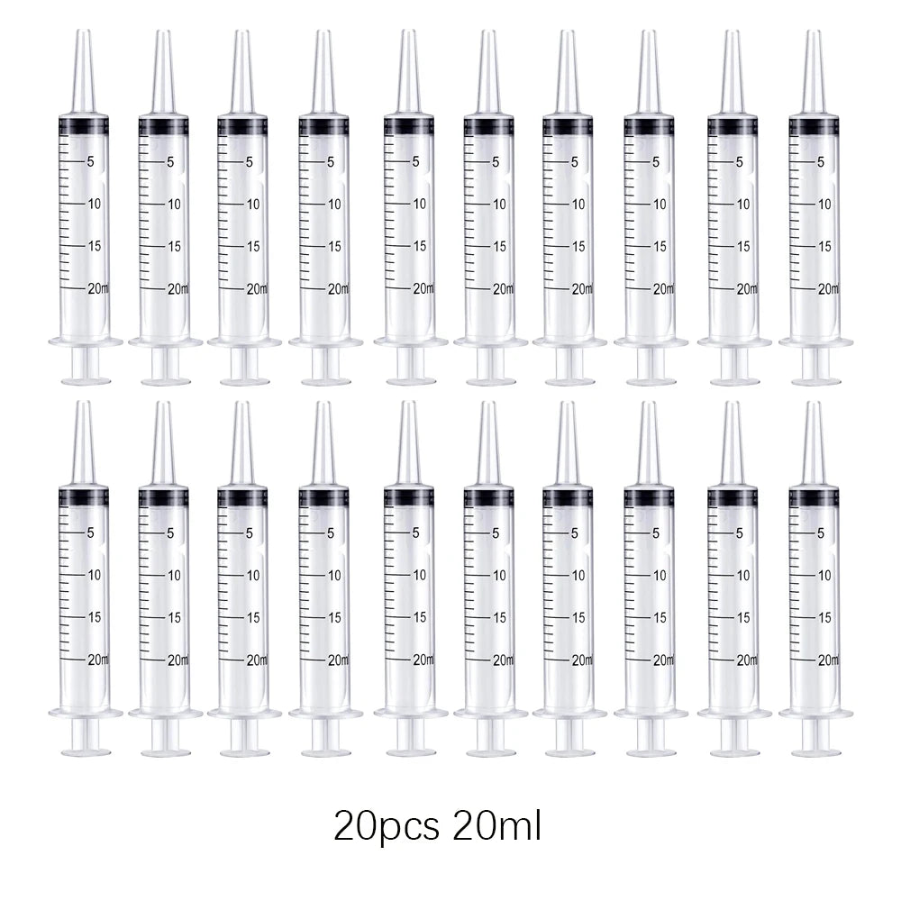 20ml Reusable Plastic Syringes | Hydroponics, Pet & Lab Use Plastic Measuring Syringe QXL 20Pcs 20ML