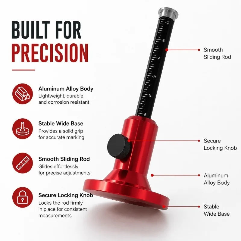 Dual-End Aluminum Marking Gauge | Mortise Tenon Scribing Tool Woodworking Marking Gauge QXL