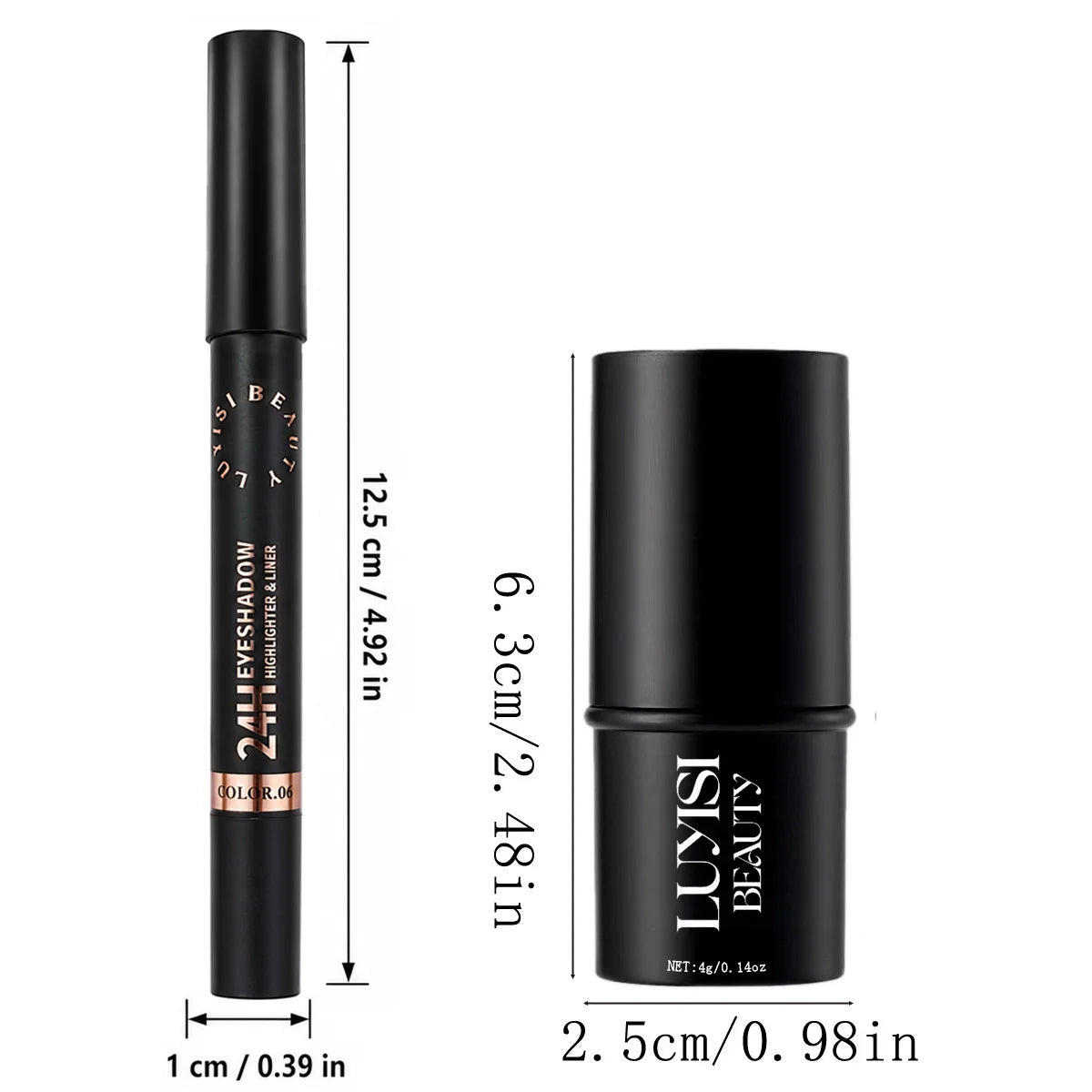 Metallic Eyeshadow Pen & Highlighter Stick Set | Shimmer Duo Eyeshadow & Highlighter Set QXL