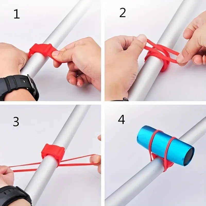 Silicone Bike Handlebar Strap Mount for Light & Phone Handlebar Strap Mount QXL