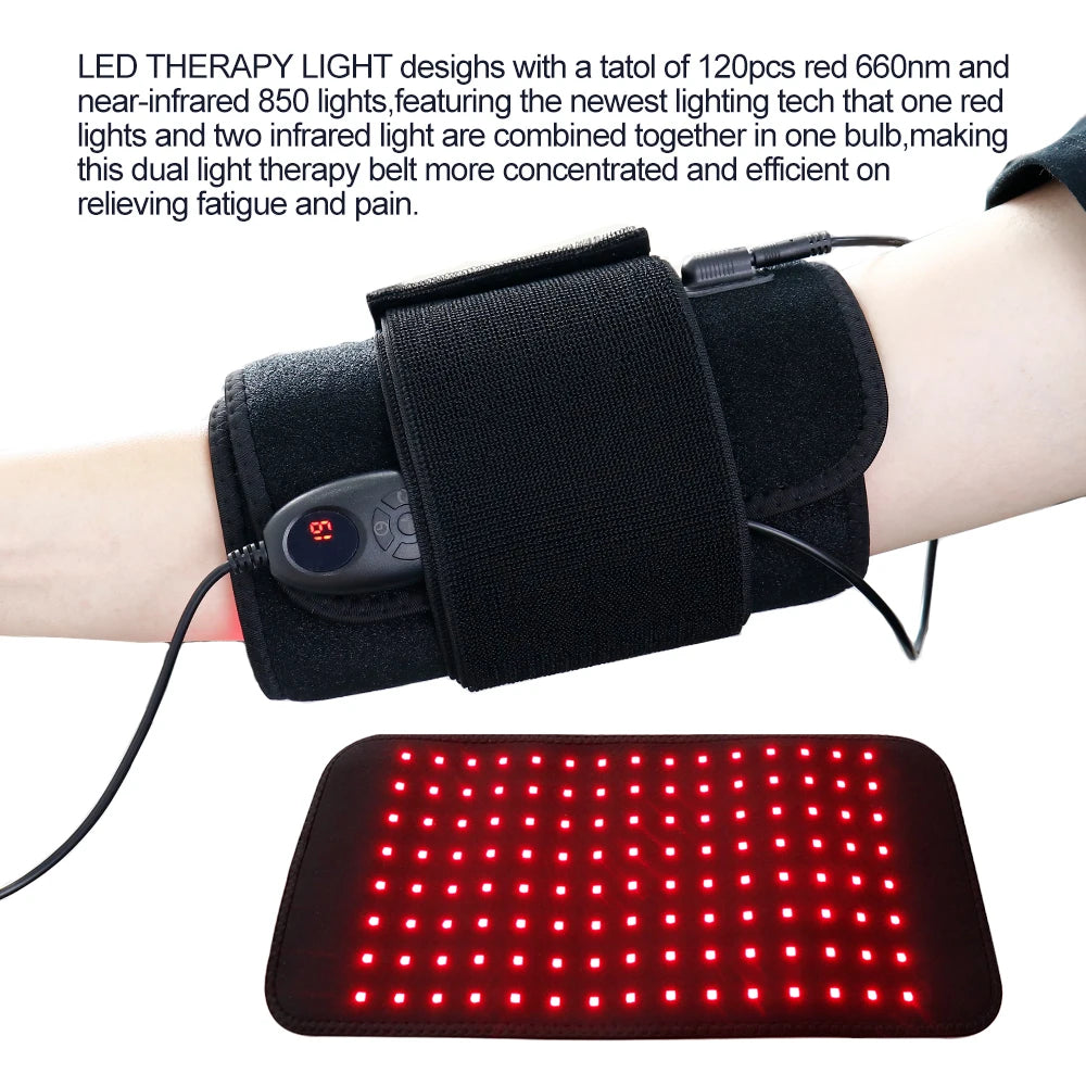3-in-1 LED Red Light Therapy Wrap 660nm & 850nm Body Pad Light Therapy Wrap QXL