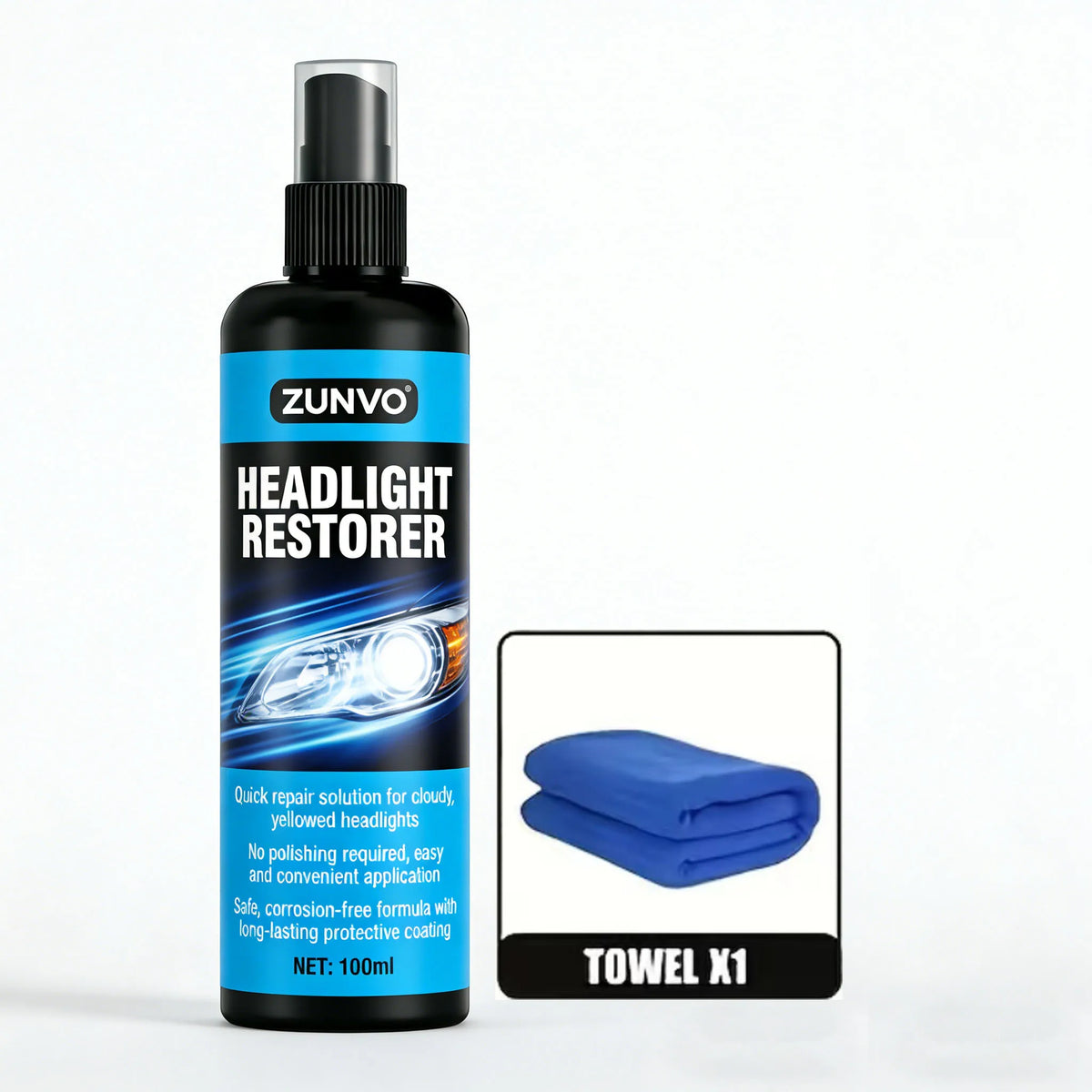 Car Headlight Restorer Spray – Clears Cloudy Yellowed Lenses Headlight Restorer Spray QXL Default Title