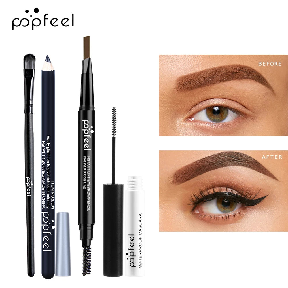 POPFEEL Eye Makeup Set – Eyeshadow, Eyeliner, Mascara & Brow Pencil Eye Makeup Gift Set QXL