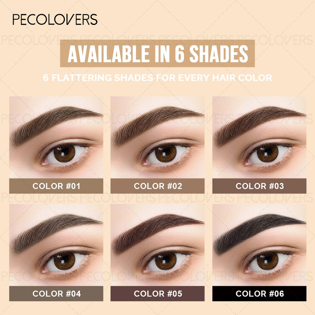 PECOLOVERS 4-Fork Liquid Eyebrow Pencil – Waterproof & Natural Liquid Eyebrow Pencil QXL