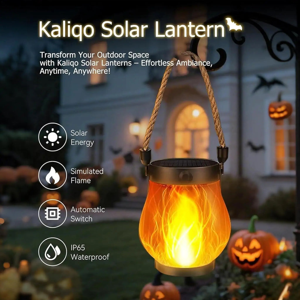 Solar Flickering Flame Lantern | Waterproof Halloween Garden Solar Garden Lantern QXL single attribute