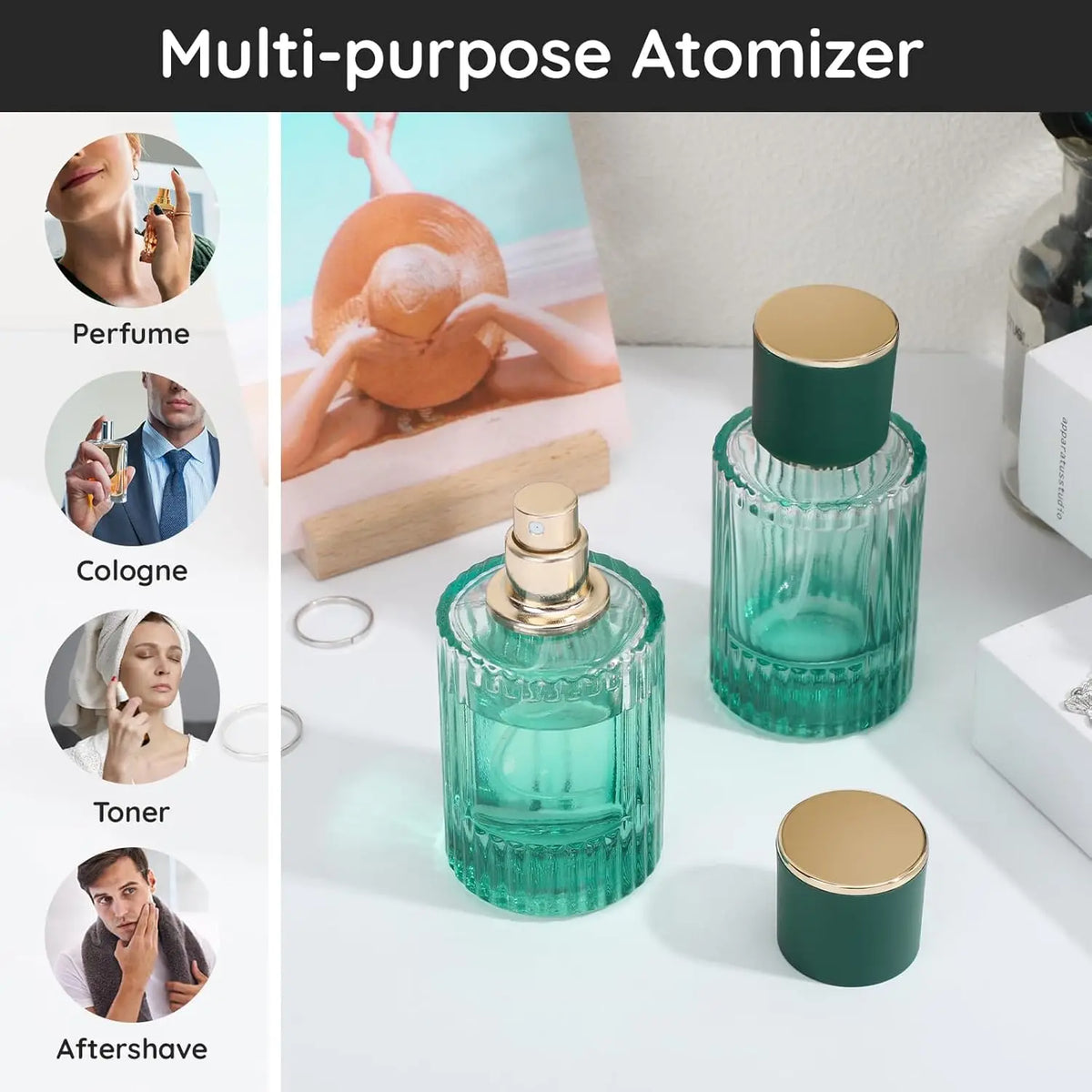 2-Pack 30ml Refillable Glass Perfume Spray Travel Bottles Perfume Travel Bottles QXL