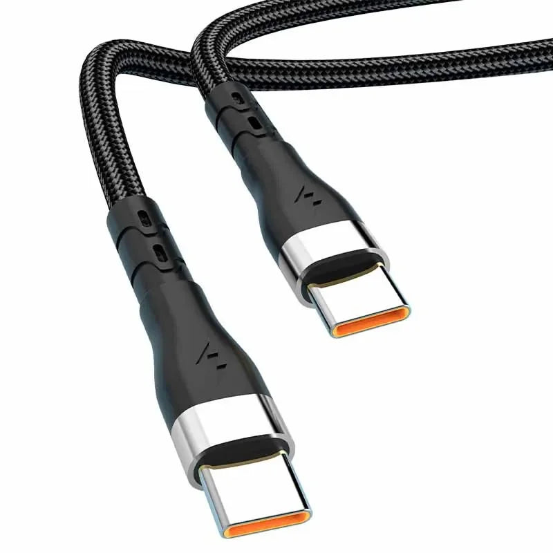 120W 6A USB-C to USB-C Fast Charging Braided Cable USB-C Charging Cable QXL