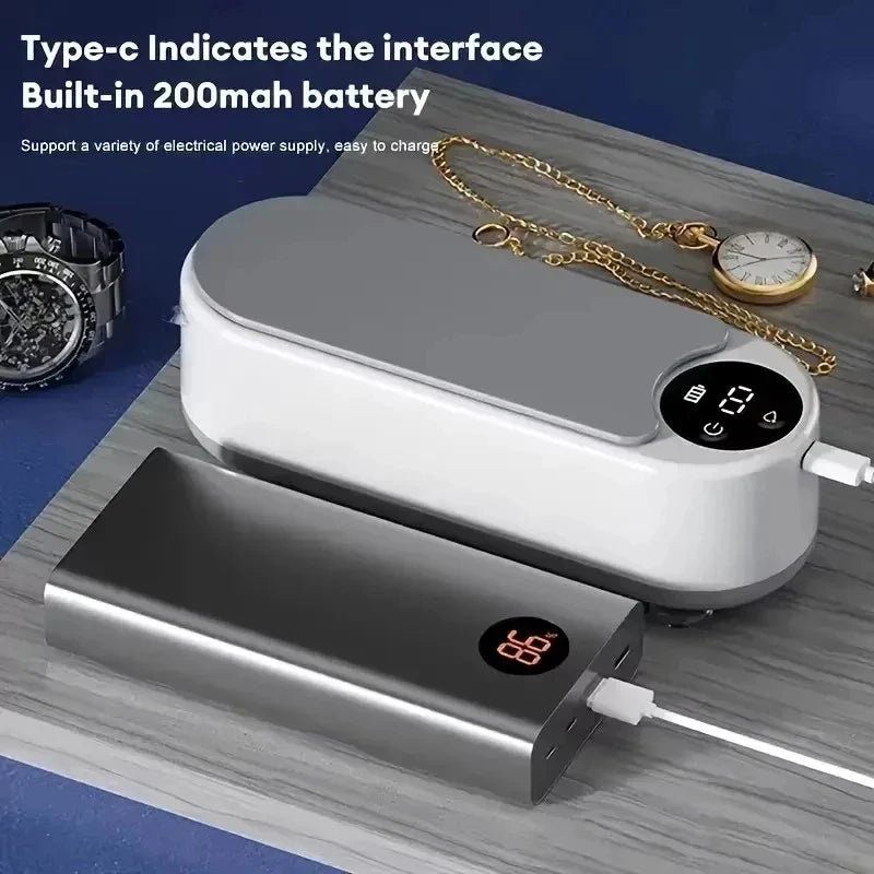 Wireless High-Frequency Eyewear Cleaner | 5W Ultrasonic Machine Eyewear Cleaning Machine QXL