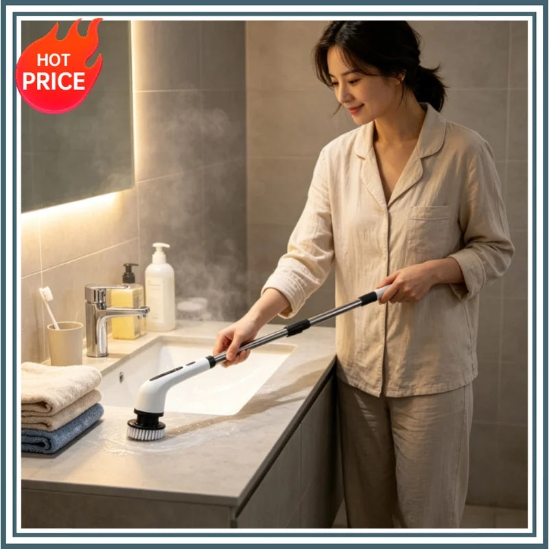 9-in-1 Electric Spin Scrubber | Kitchen & Bathroom Brush Electric Spin Scrubber QXL