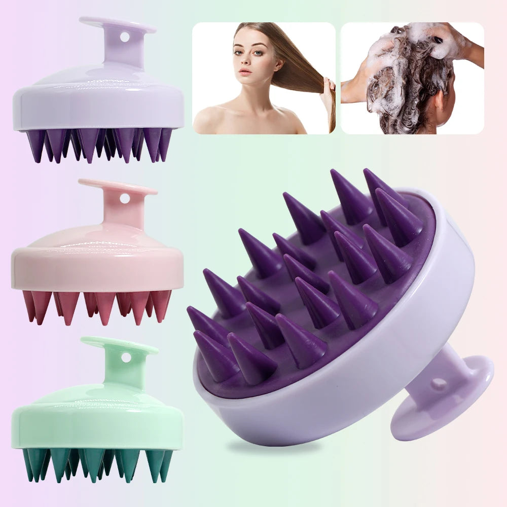 Silicone Scalp Massager Shampoo Brush | Spa Head & Body Comb Scalp Massage Brush QXL