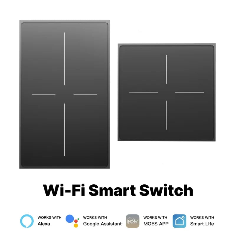 WiFi Smart Wall Switch | Touch, App & Voice Control Gray WiFi Smart Switch QXL