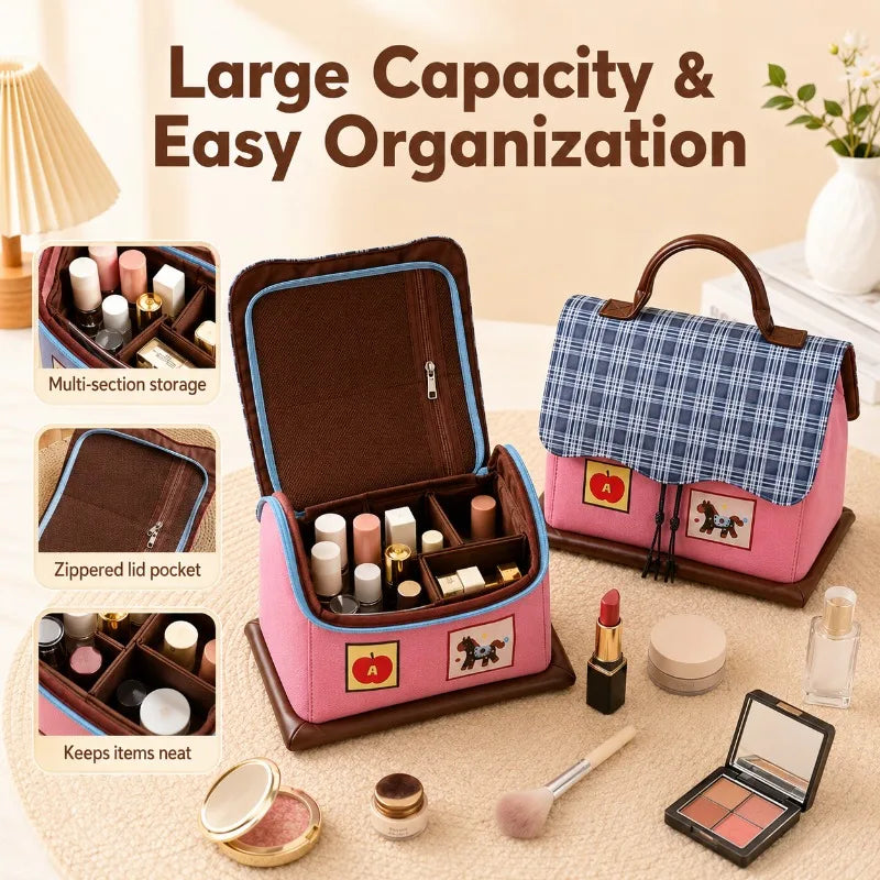 Cute Horse Makeup Bag | Waterproof PU Leather Travel Organizer Cosmetic Organizer Bag QXL
