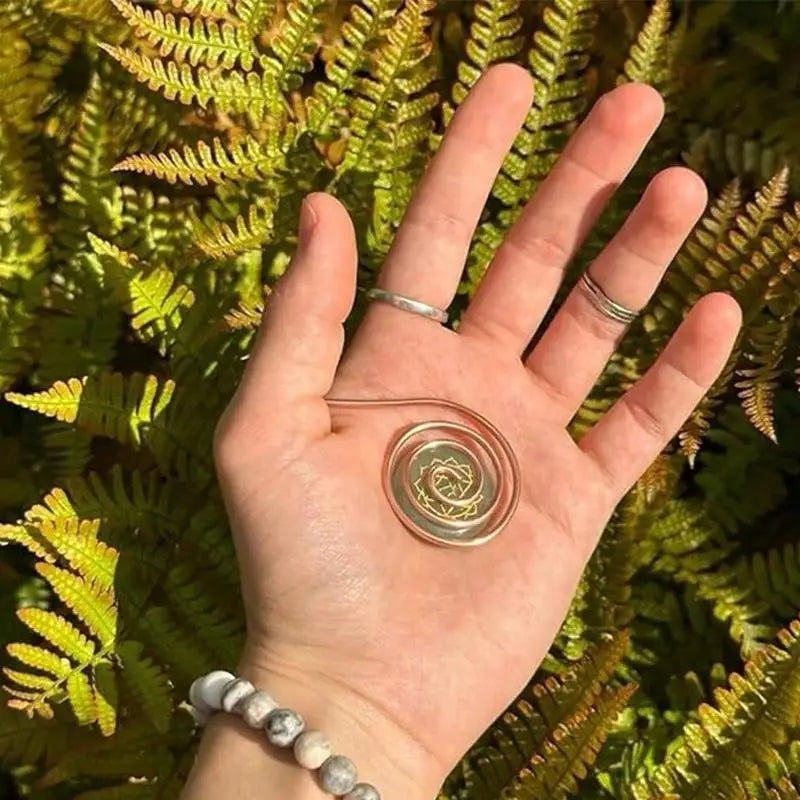 Adjustable Copper Spiral Palm Ring | Handmade Reiki Cuff Copper Spiral Ring QXL