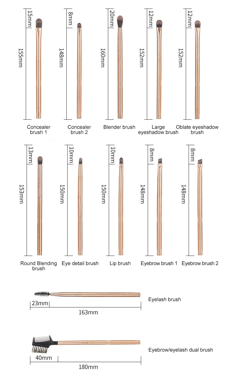 20-Pc Rose Gold Makeup Brush Set | Synthetic Face & Eye Brushes Makeup Brush Set QXL