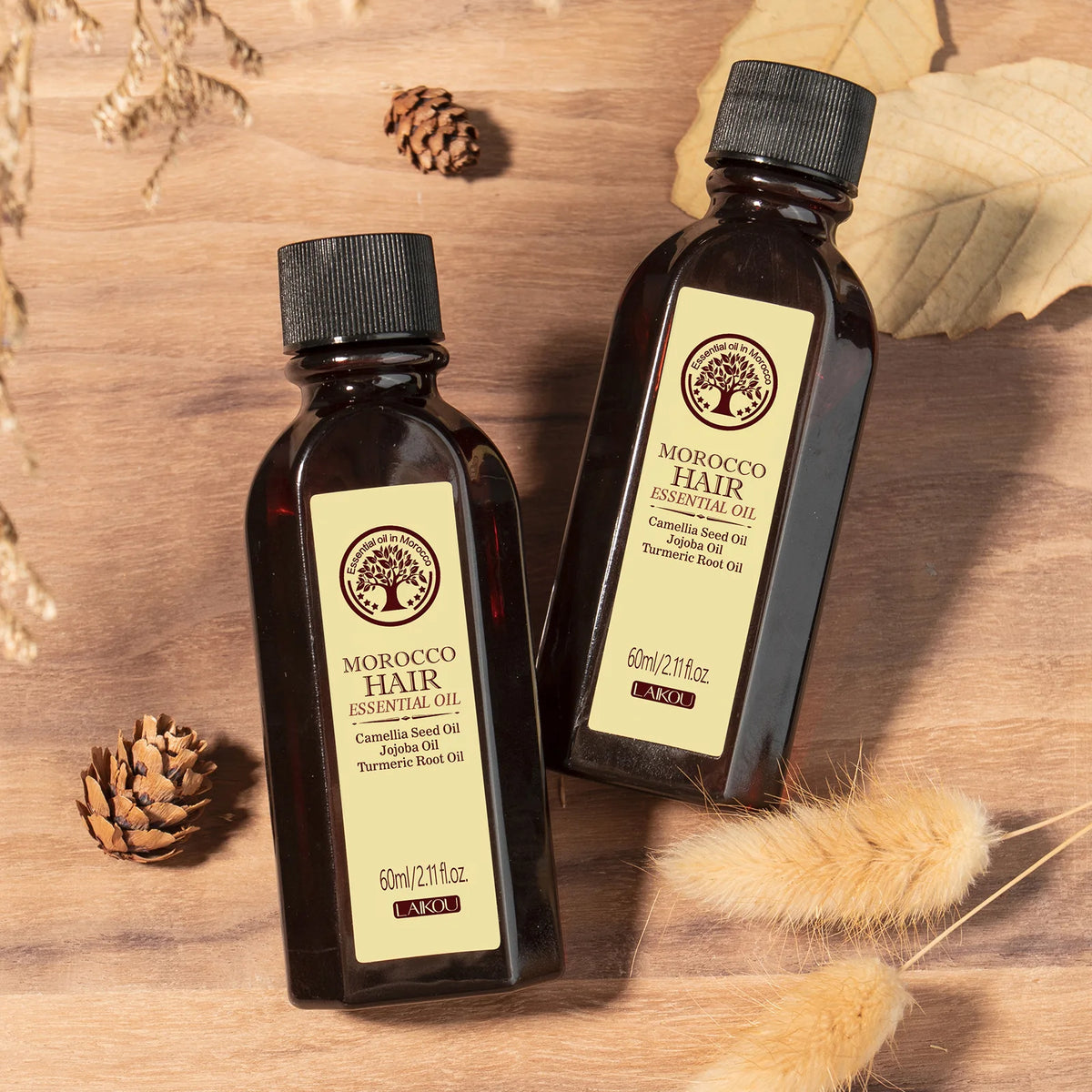 LAIKOU Morocco Argan Hair Oil 60ml | Anti-Frizz Serum Argan Hair Oil Serum QXL