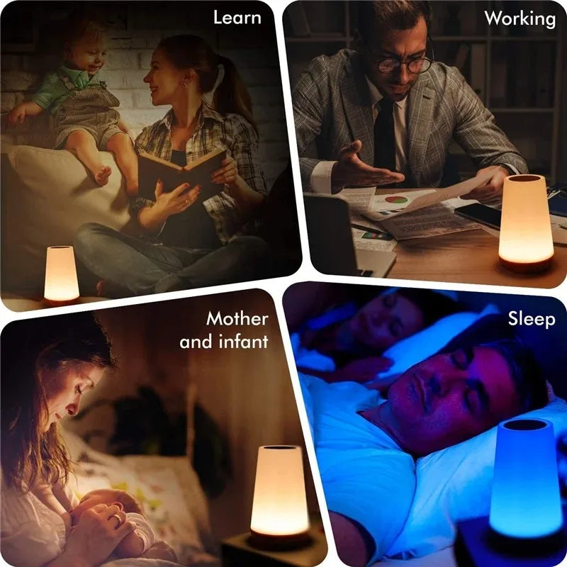 13-Color LED Night Light | Touch & Remote Dimmable Lamp LED Night Light QXL
