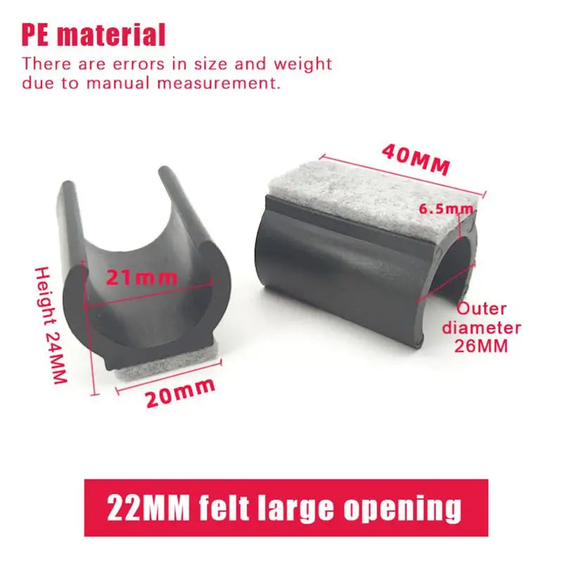 10-Pack U-Shape Chair Leg Caps 19/22/25mm Non-Slip Floor Protectors Furniture Leg Caps QXL 22mm black 10pcs